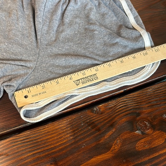 Soffe Gray Athletic Shorts with White Piping and Elastic Waistband - Picture 7 of 8